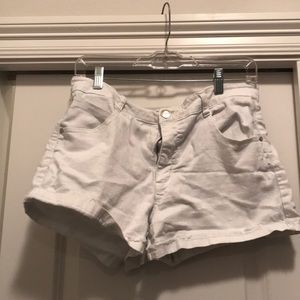 White denim shorts